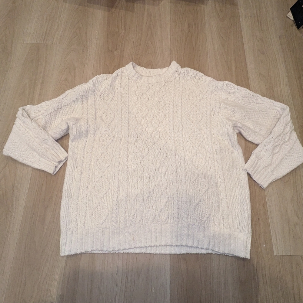 BDG Urban Outfitters Cableknit Off White Sweater Size XL